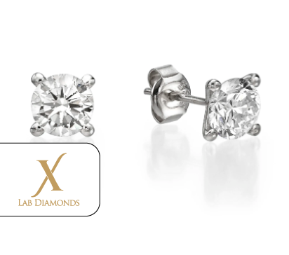  X LAB DIMONDS | עגילי זהב ויהלומים 0.2 קראט ב-799 ש”ח בלבד